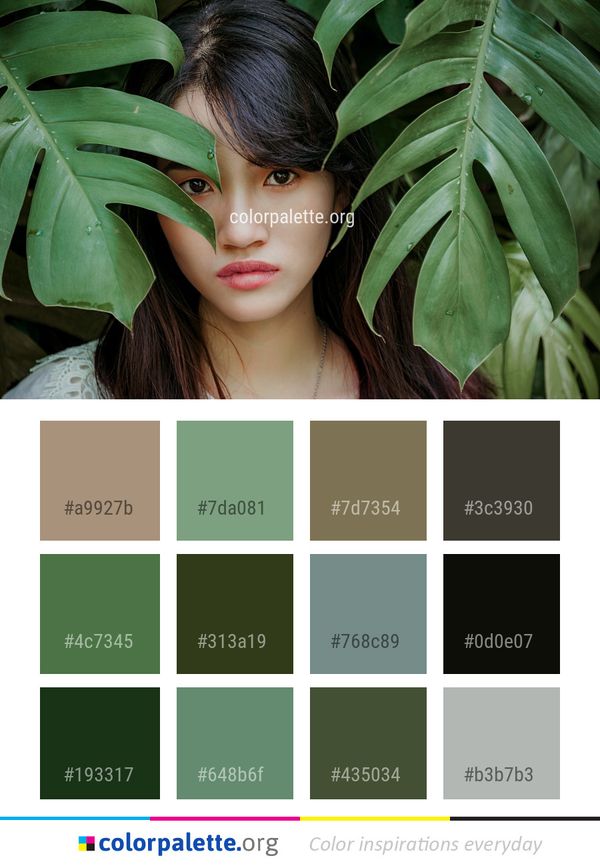Green Face Beauty Color Palette
