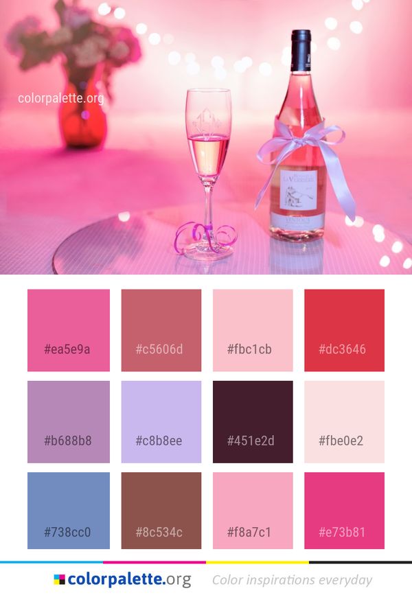 Pink Wine Glass Liqueur Color Palette
