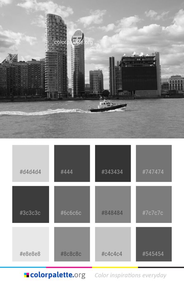 Skyline Skyscraper Black And White Color Palette