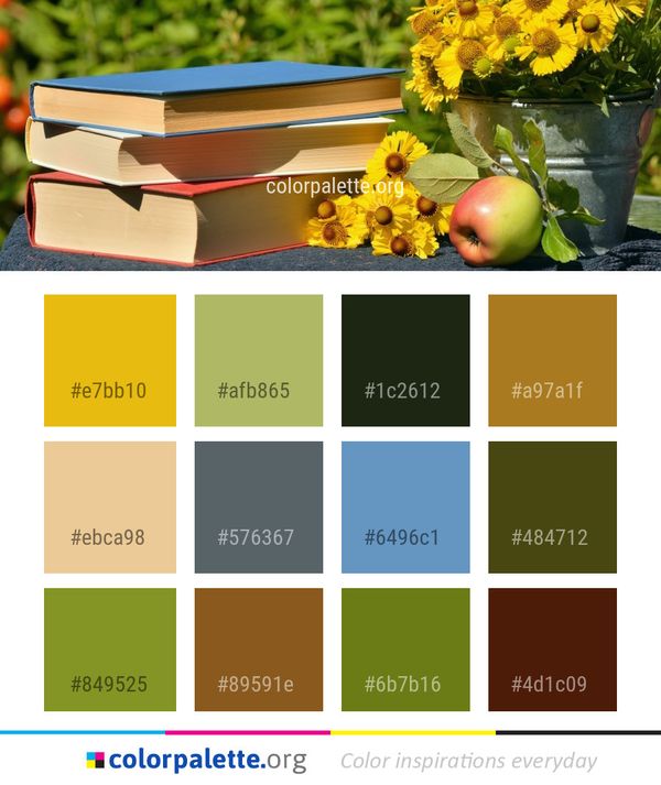 Yellow Flowerpot Flower Color Palette