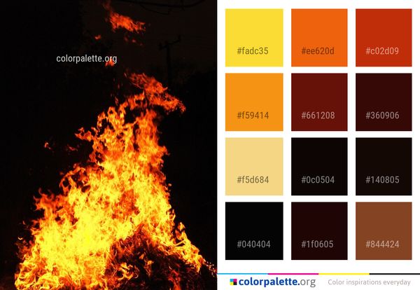 Fire Flame Heat Color Palette