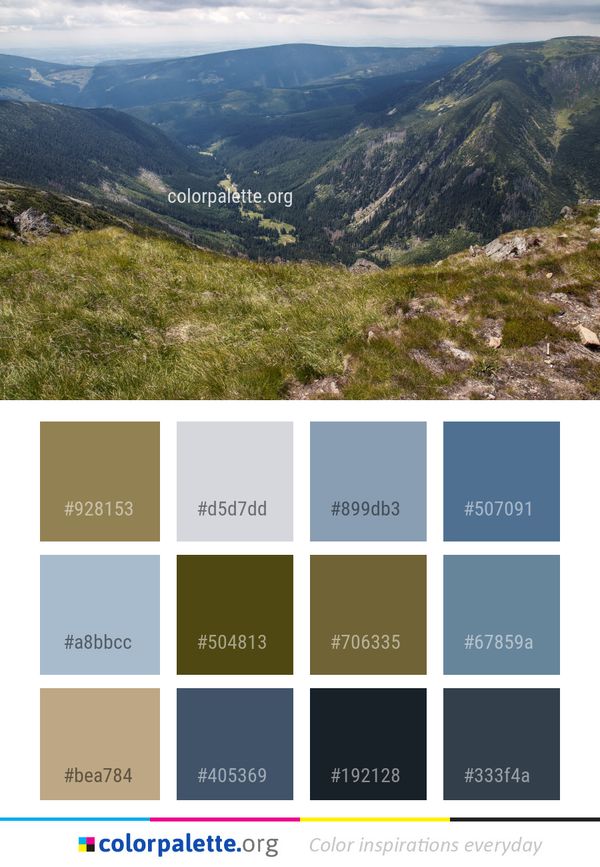 Mountainous Landforms Ridge Wilderness Color Palette
