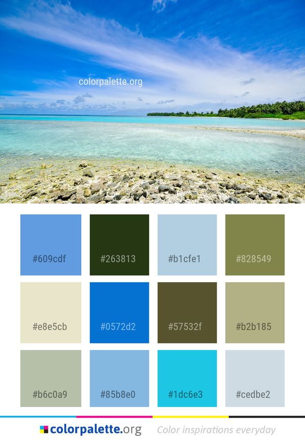 Sea Sky Coastal And Oceanic Landforms Color Palette