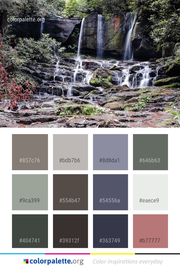Waterfall Water Nature Color Palette