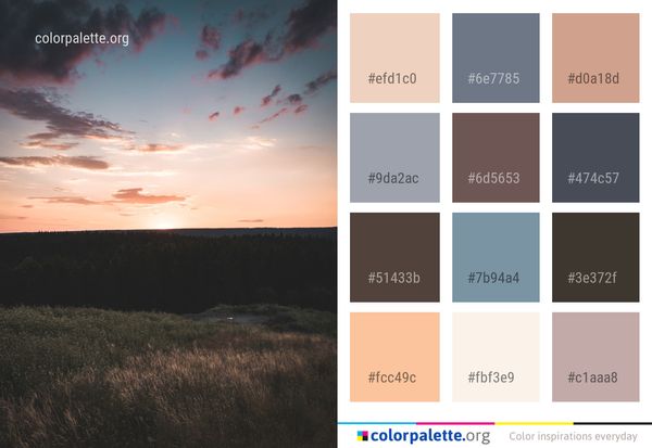 Sky Horizon Red At Morning Color Palette