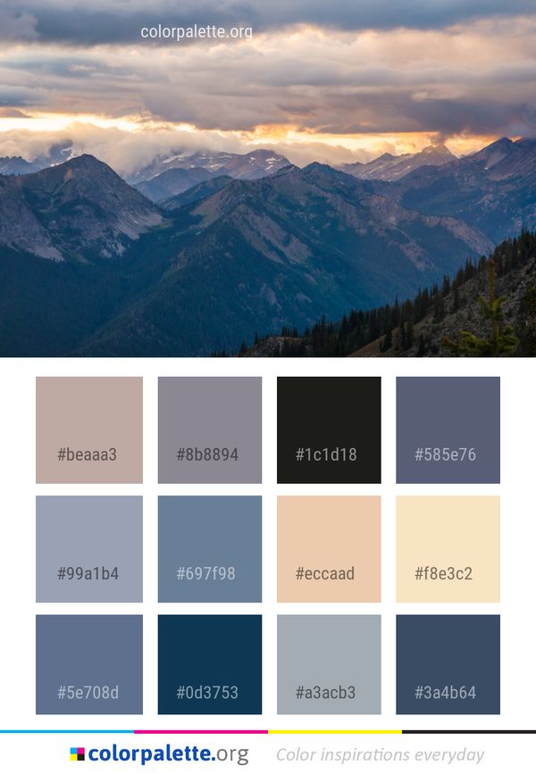 Sky Mountainous Landforms Mountain Color Palette