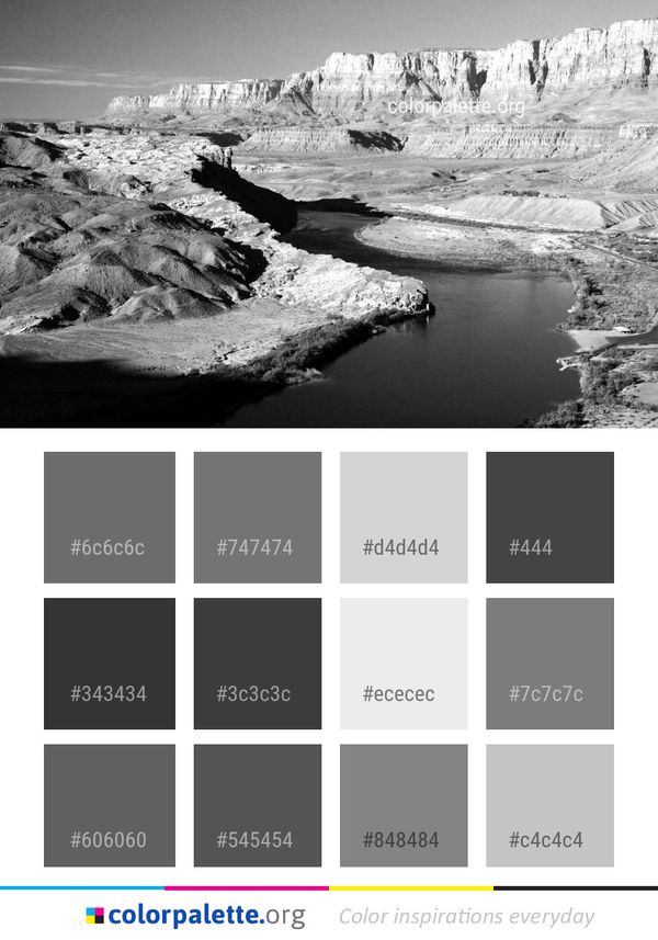 Black And White Monochrome Photography Water Color Palette