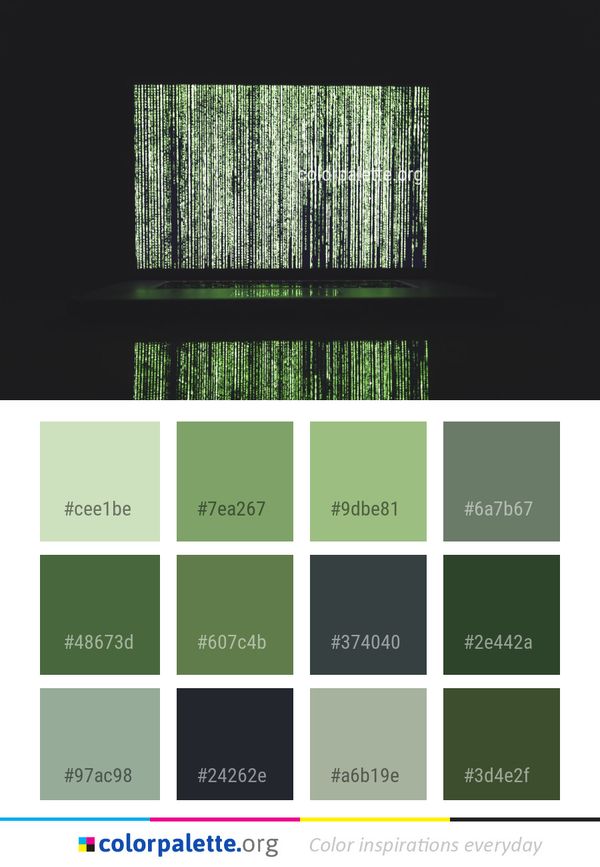 Green Tree Computer Wallpaper Color Palette