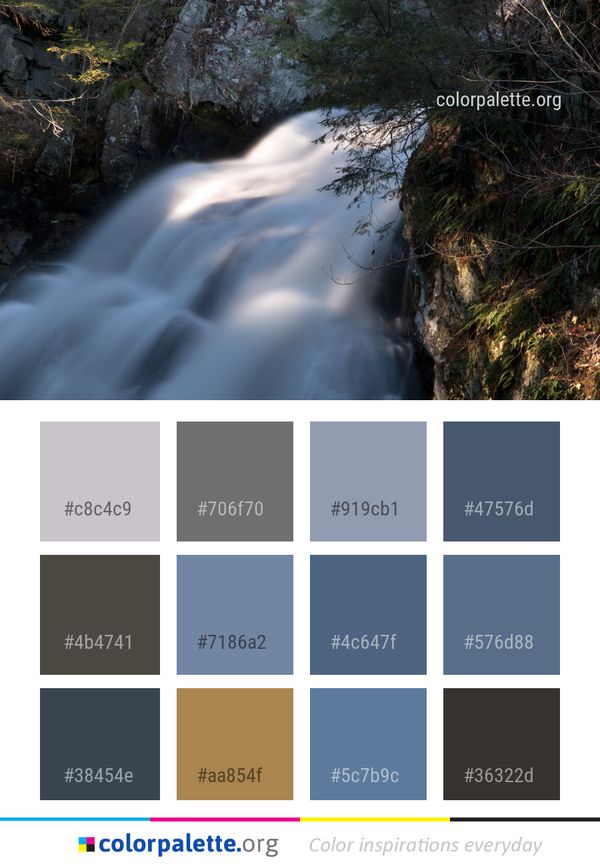 Waterfall Water Nature Color Palette