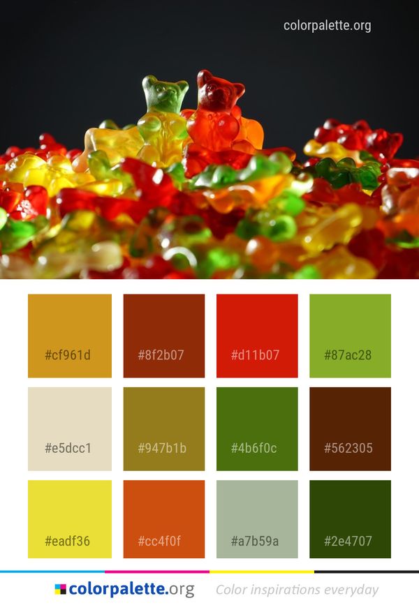 Gummy Bear Macro Photography Confectionery Color Palette