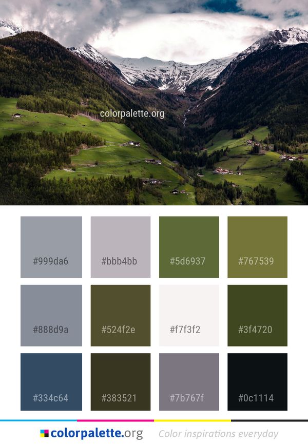 Mountainous Landforms Nature Highland Color Palette