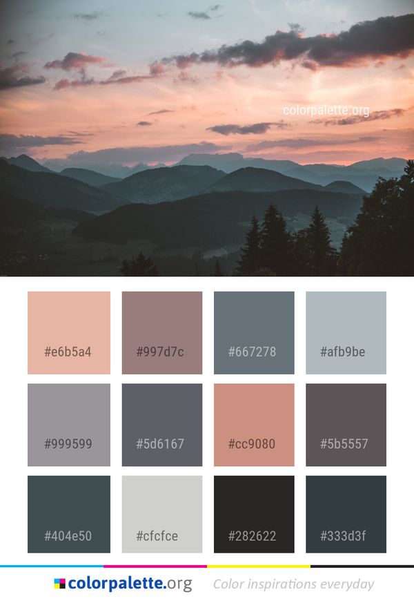 Sky Cloud Mountain Range Color Palette