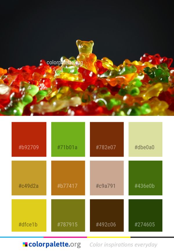 Gummy Bear Macro Photography Confectionery Color Palette