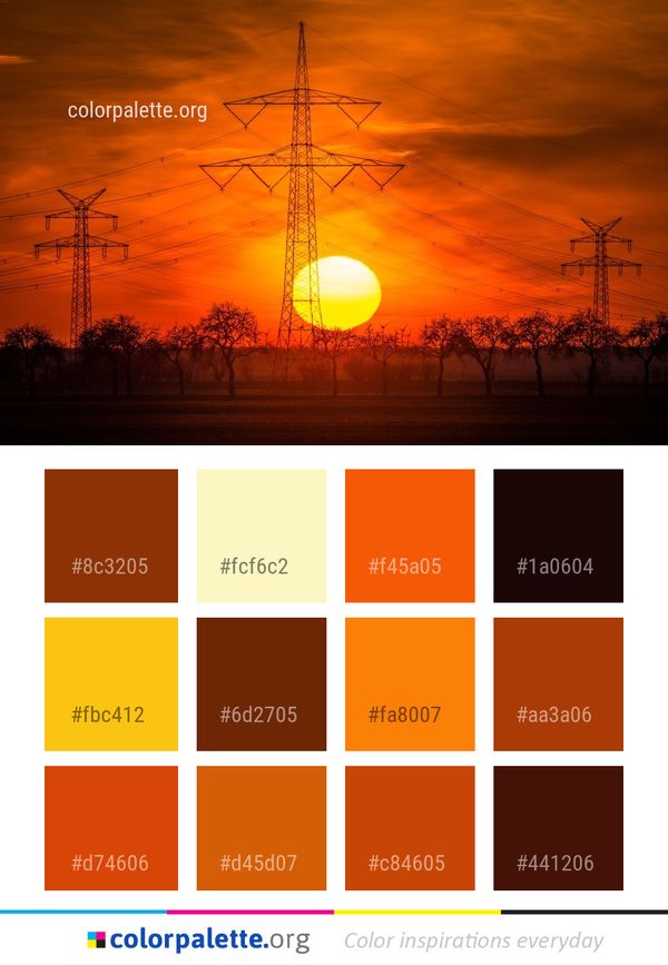 Sky Afterglow Electricity Color Palette