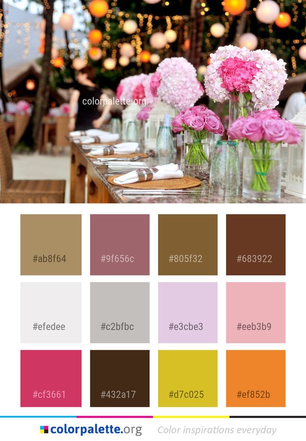 Flower Arranging Pink Color Palette
