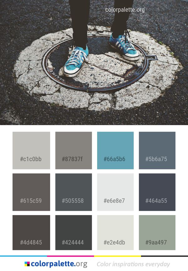 Footwear Asphalt Shoe Color Palette