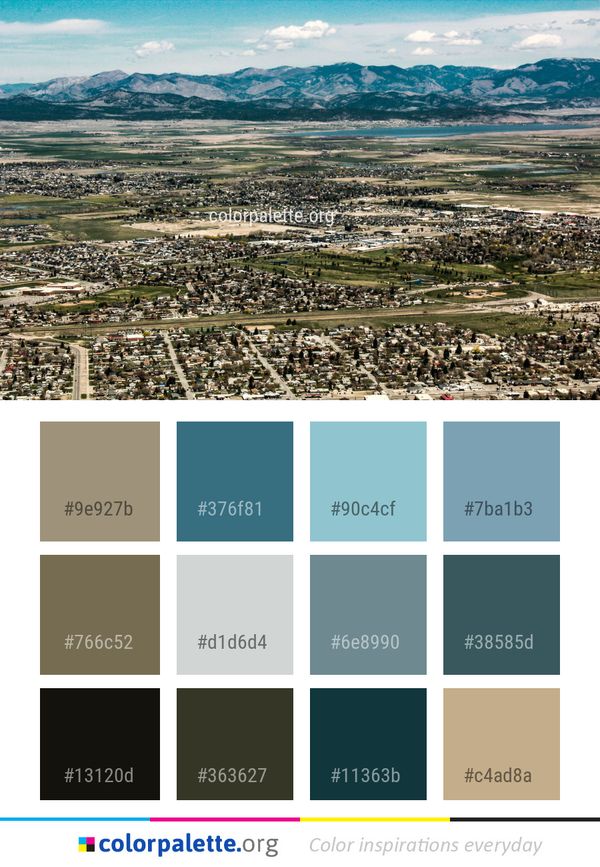 Aerial Photography Bird's Eye View Suburb Color Palette