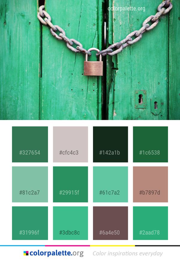 Green Wood Metal Color Palette