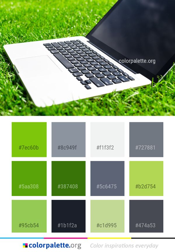 Laptop Netbook Green Color Palette