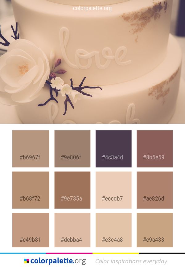 Sugar Cake Decorating Wedding Color Palette