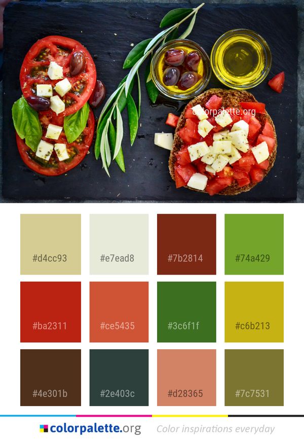 Vegetable Food Appetizer Color Palette