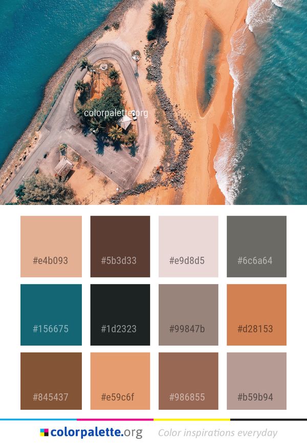Water Aerial Photography Color Palette