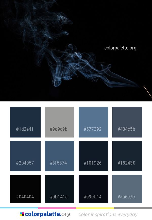 Black Smoke Darkness Color Palette