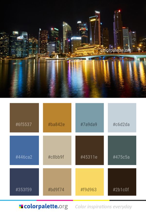 Cityscape Metropolitan Area Reflection Color Palette