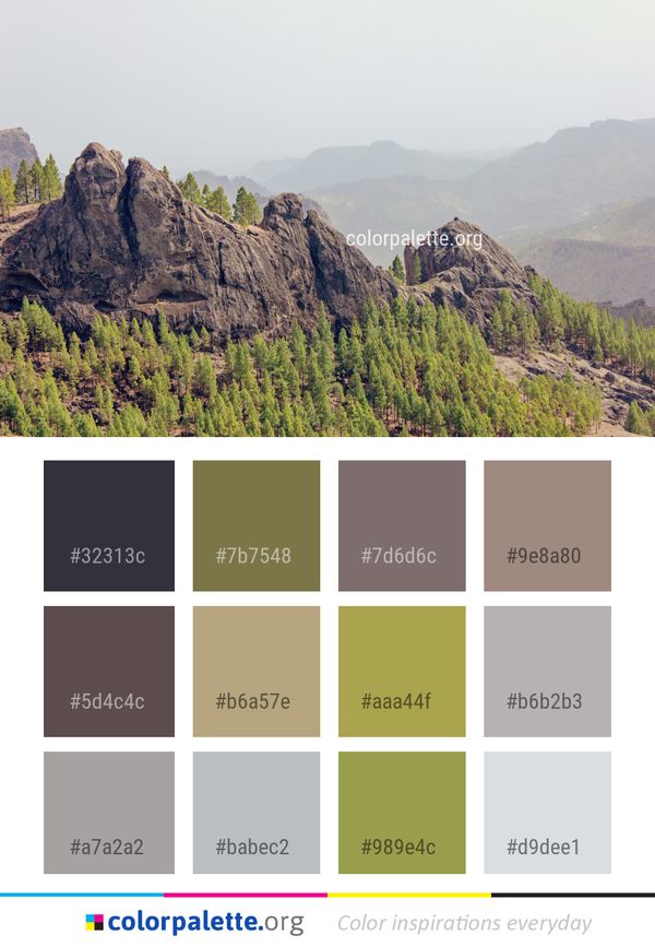 Mountainous Landforms Mountain Vegetation Color Palette