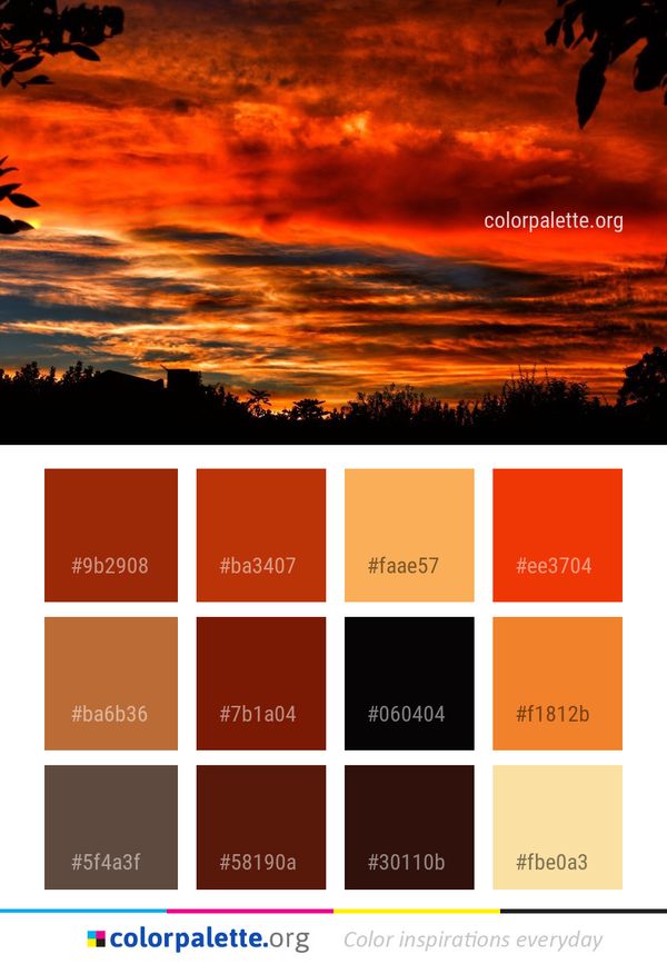 Sky Afterglow Red At Morning Color Palette