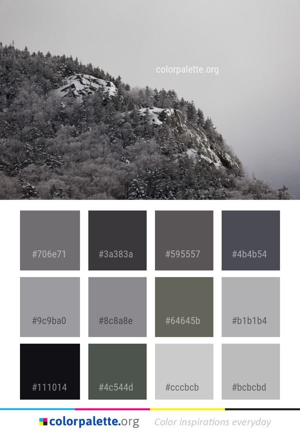Snow Winter Mountainous Landforms Color Palette
