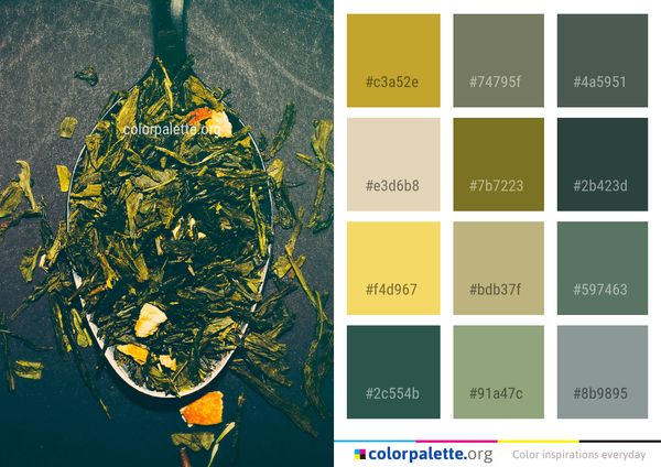 Water Reflection Yellow Color Palette