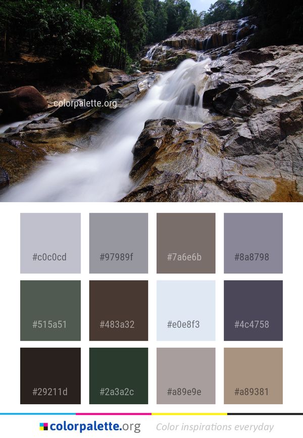 Waterfall Water Nature Color Palette