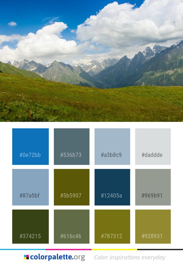 Mountainous Landforms Sky Highland Color Palette