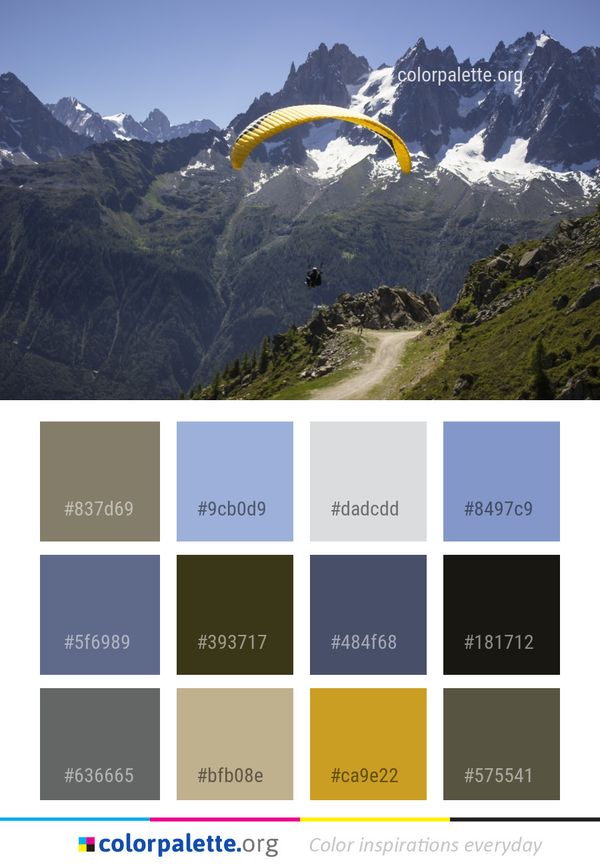 Paragliding Air Sports Mountain Range Color Palette
