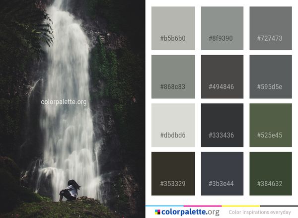 Waterfall Water Nature Color Palette