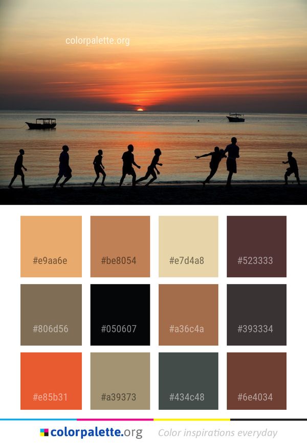 Body Of Water Sea Sunset Color Palette