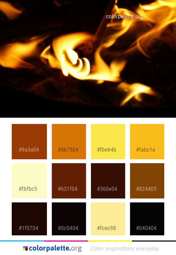 Flame Yellow Fire Color Palette