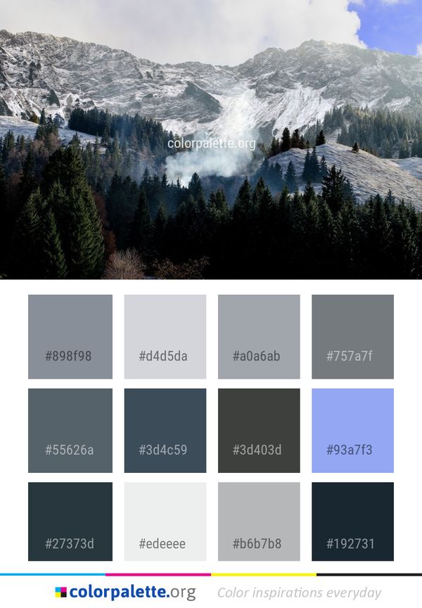Mountainous Landforms Mountain Wilderness Color Palette