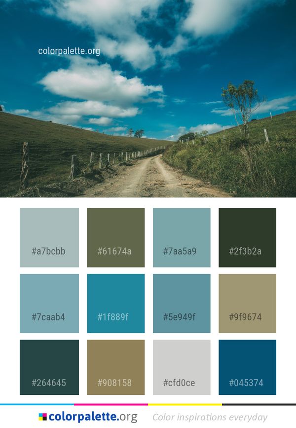 Sky Cloud Road Color Palette