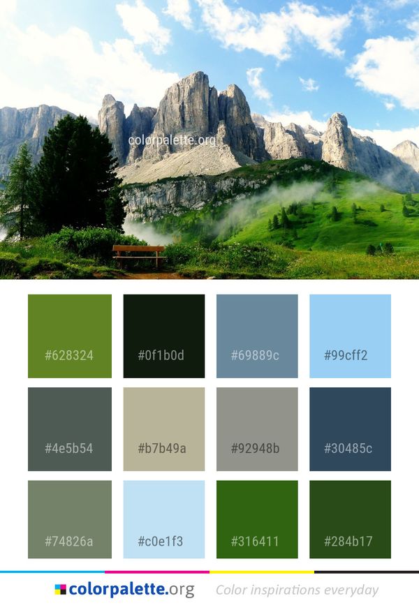 Mountainous Landforms Nature Mountain Color Palette
