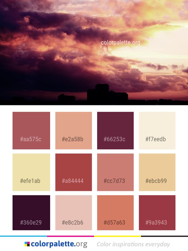 Sky Cloud Afterglow Color Palette