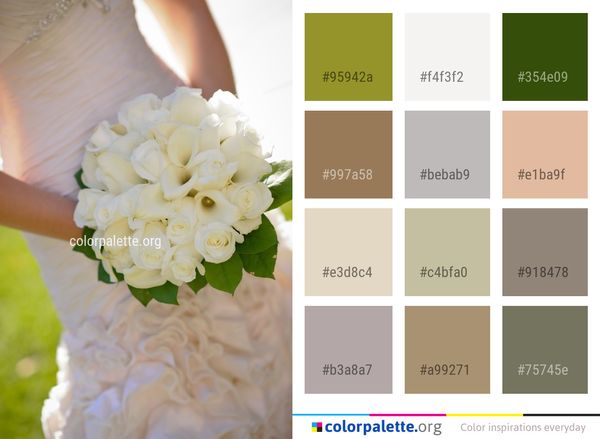 Flower Bouquet White Color Palette