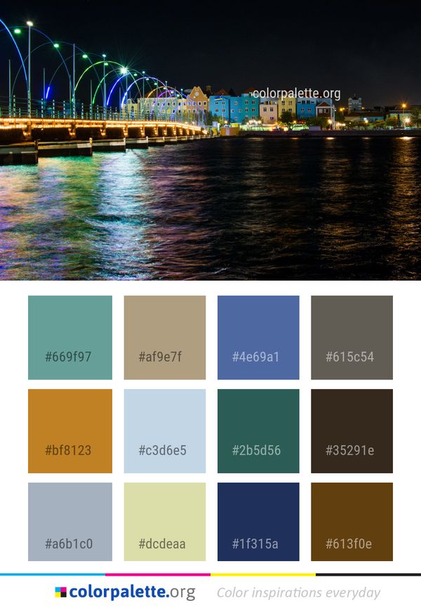 Reflection Night Water Color Palette