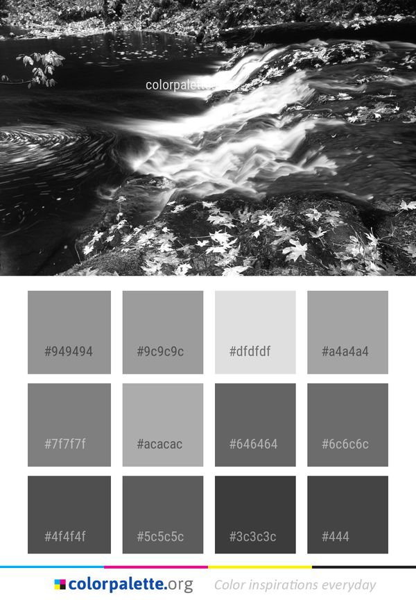 Water Nature Black And White Color Palette