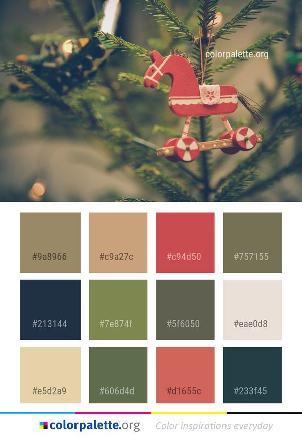 Red Christmas Leaf Color Palette