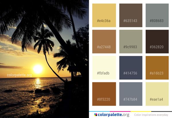 Sunset Body Of Water Sky Color Palette