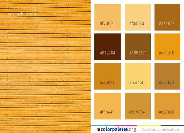 Yellow Orange Wood Color Palette