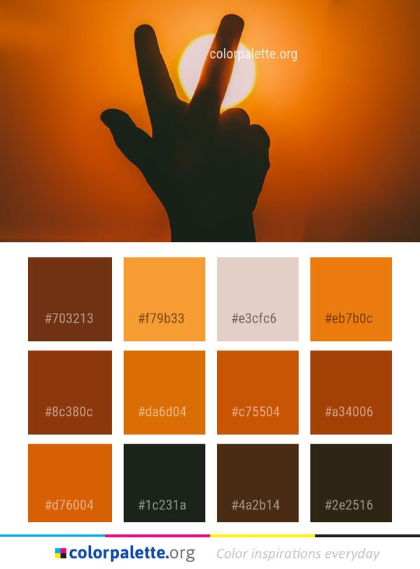 Hand Finger Silhouette Color Palette