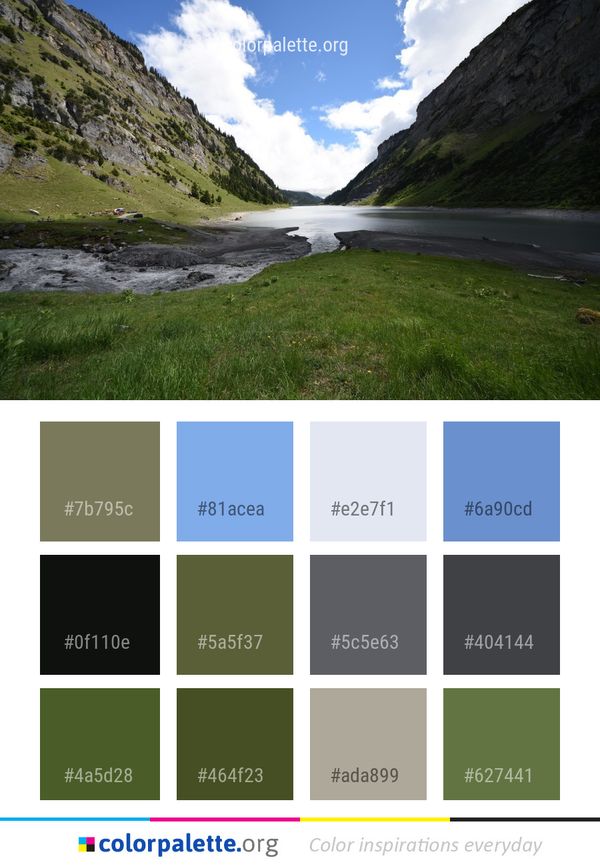 Nature Mountainous Landforms Highland Color Palette